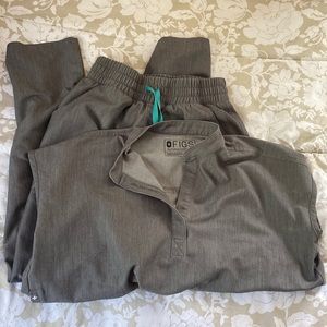 Reposhing as a set , wore once gray FIGS bottom & top